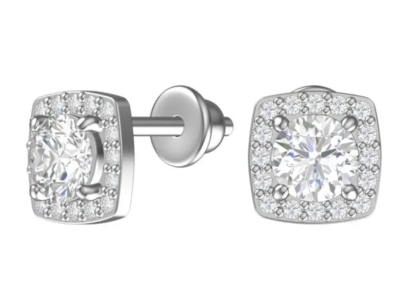 Серьги пуссеты из серебра