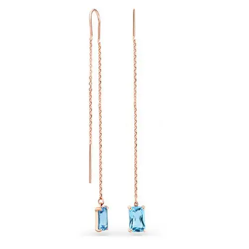 Серьги цепочки из красного золота