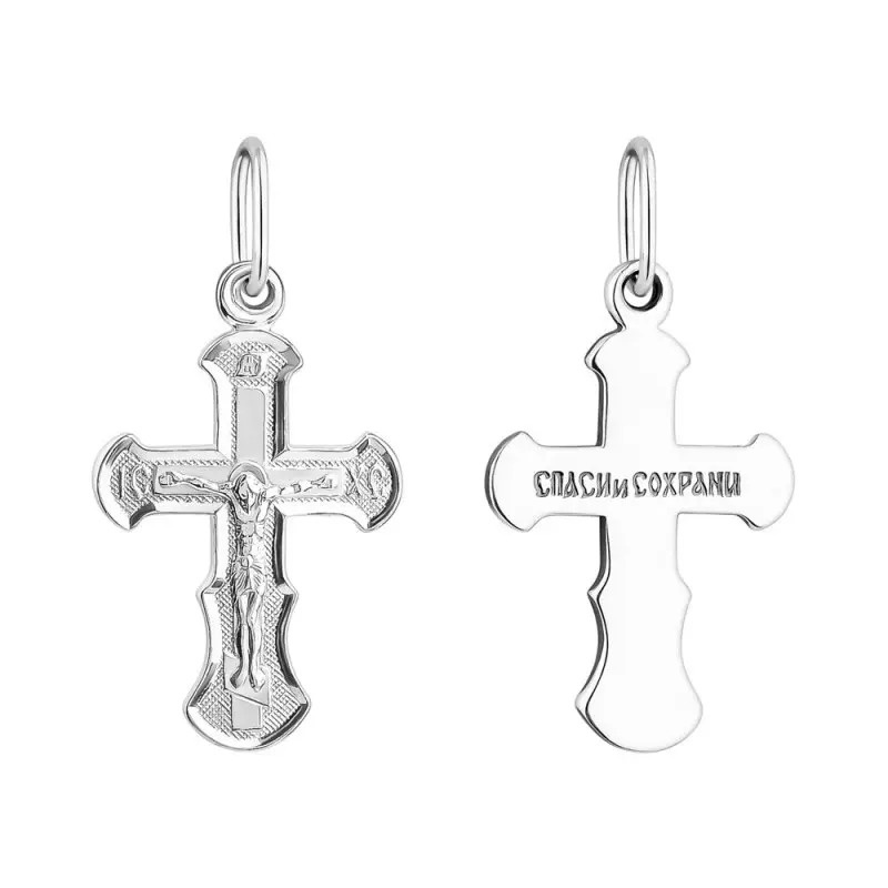 Подвеска крест из серебра