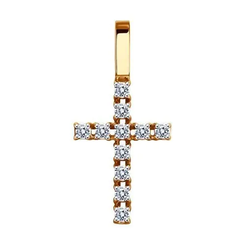 Подвеска декоративный крест из красного золота