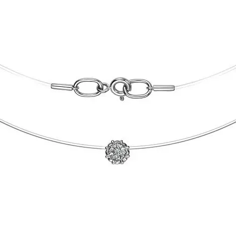 Цепь шнурок из белого золота