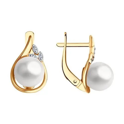 Серьги с английским замком из красного золота