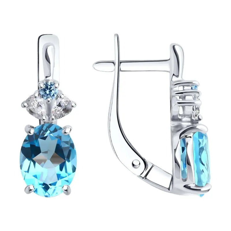 Серьги с английским замком из серебра