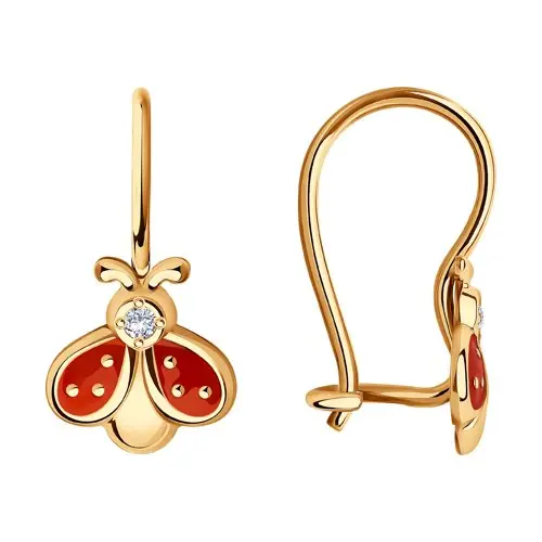 Серьги детские из красного золота