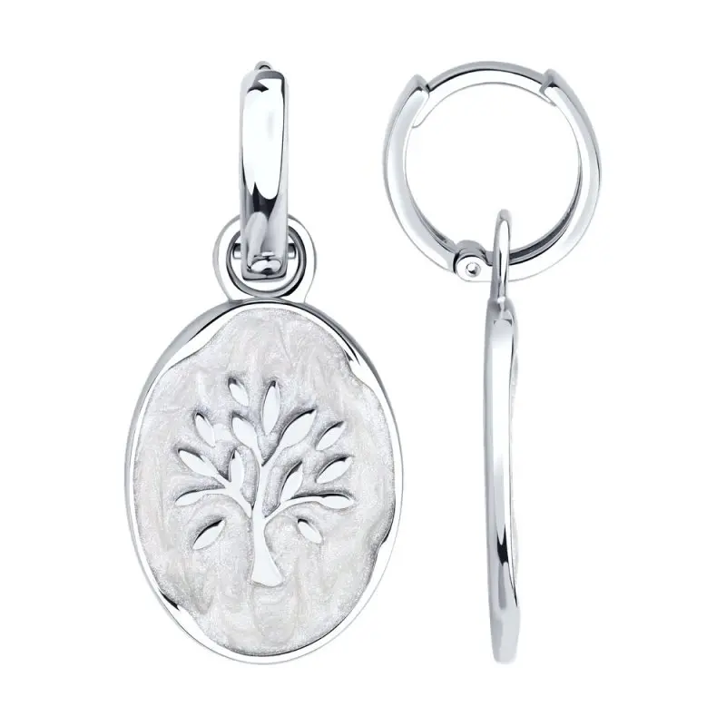 Серьги подвесные из серебра