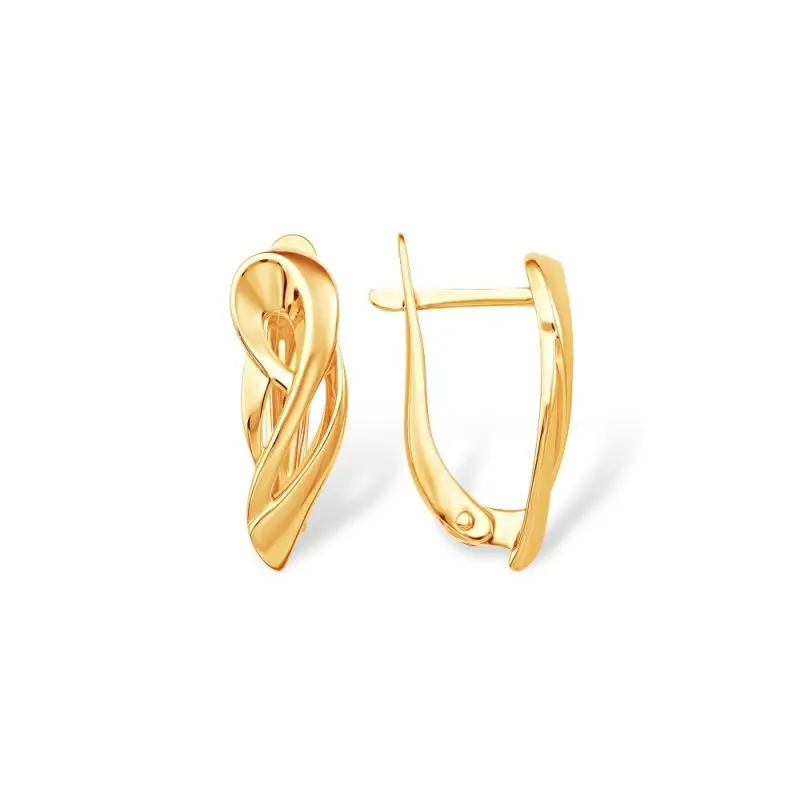 Серьги с английским замком из красного золота