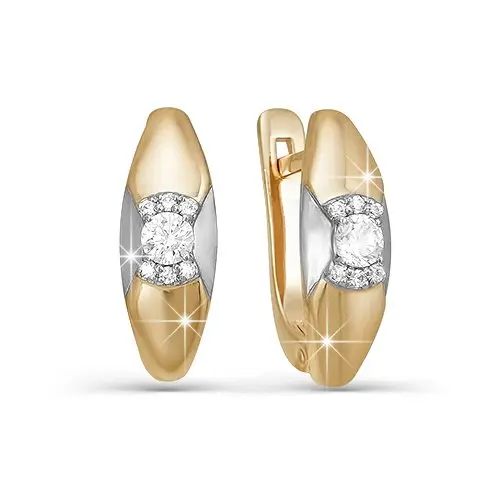 Серьги с английским замком из красного золота