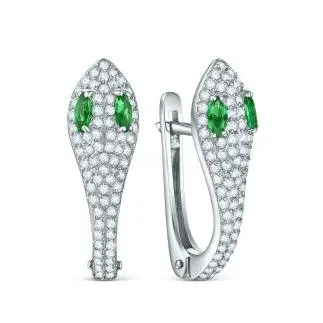 Серьги с английским замком из серебра вид 1