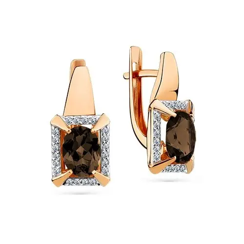 Серьги с английским замком из красного золота