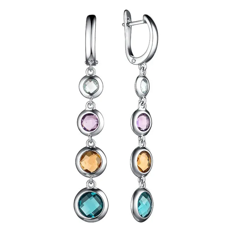 Серьги подвесные из серебра