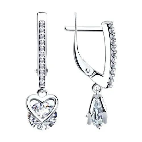 Серьги подвесные из серебра