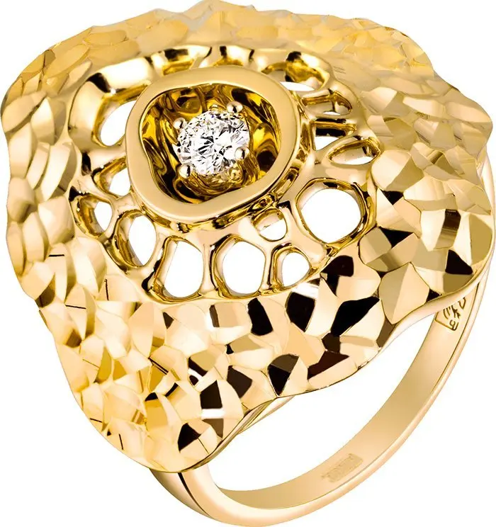 Кольцо декоративное из желтого золота