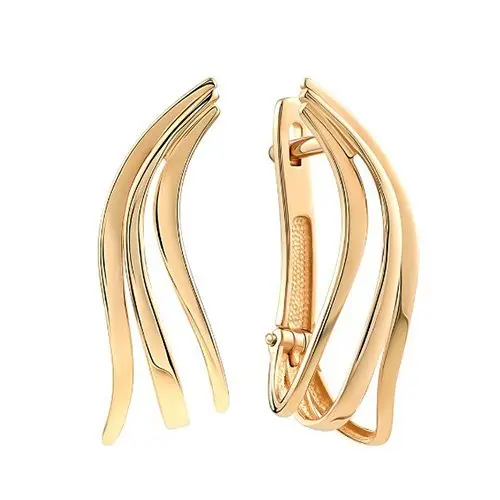 Серьги с английским замком из красного золота