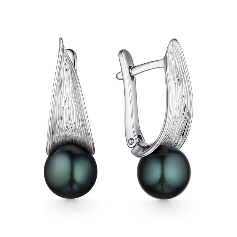 Серьги с английским замком из серебра