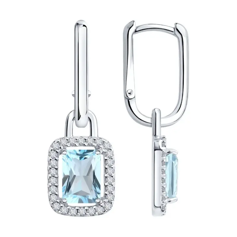 Серьги подвесные из серебра