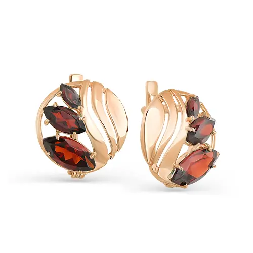 Серьги с английским замком из красного золота