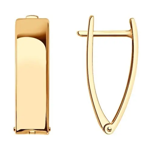 Серьги с английским замком из красного золота