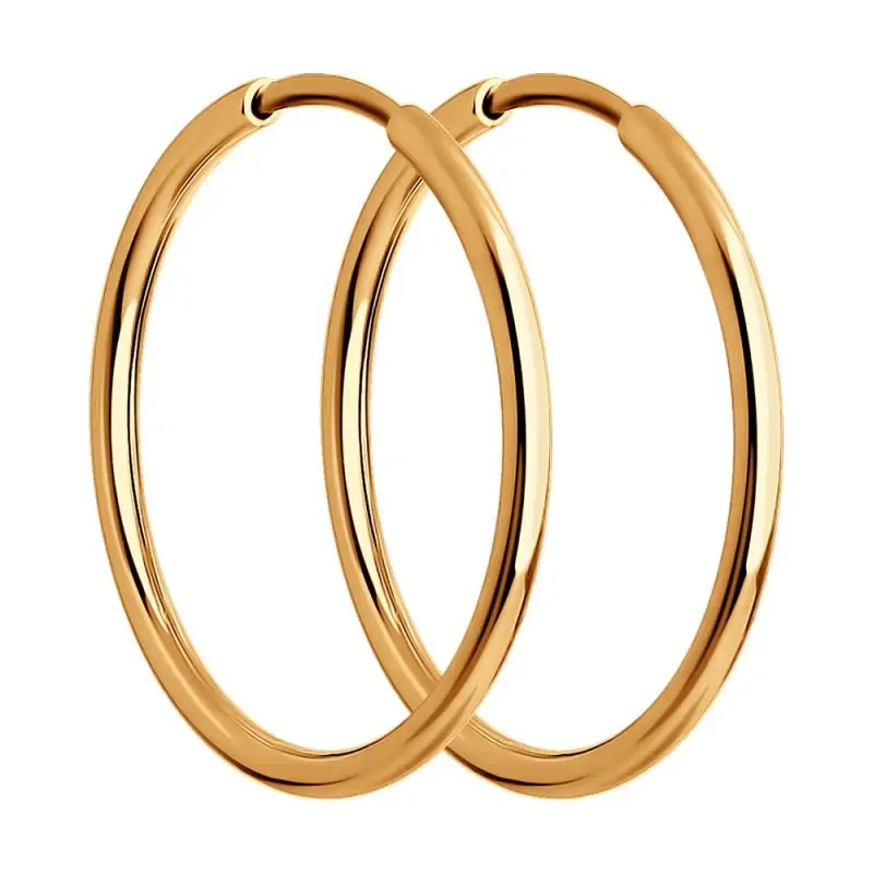 Серьги конго из красного золота