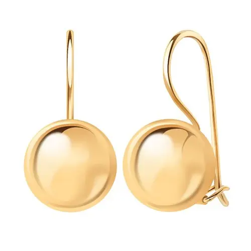 Серьги петельки из красного золота