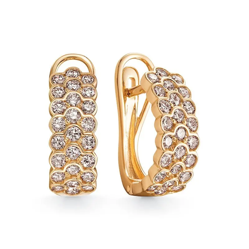 Серьги с английским замком из красного золота