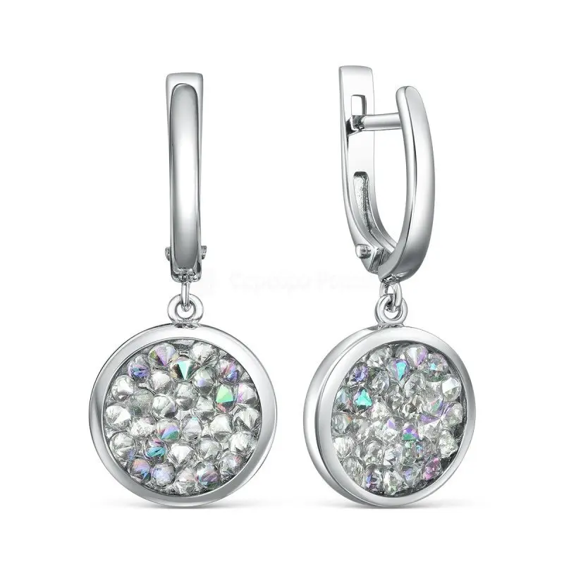 Серьги подвесные из серебра