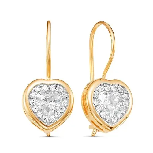 Серьги петельки из красного золота