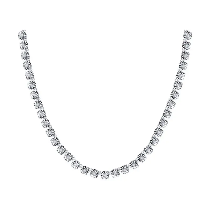 Цепь колье из белого золота