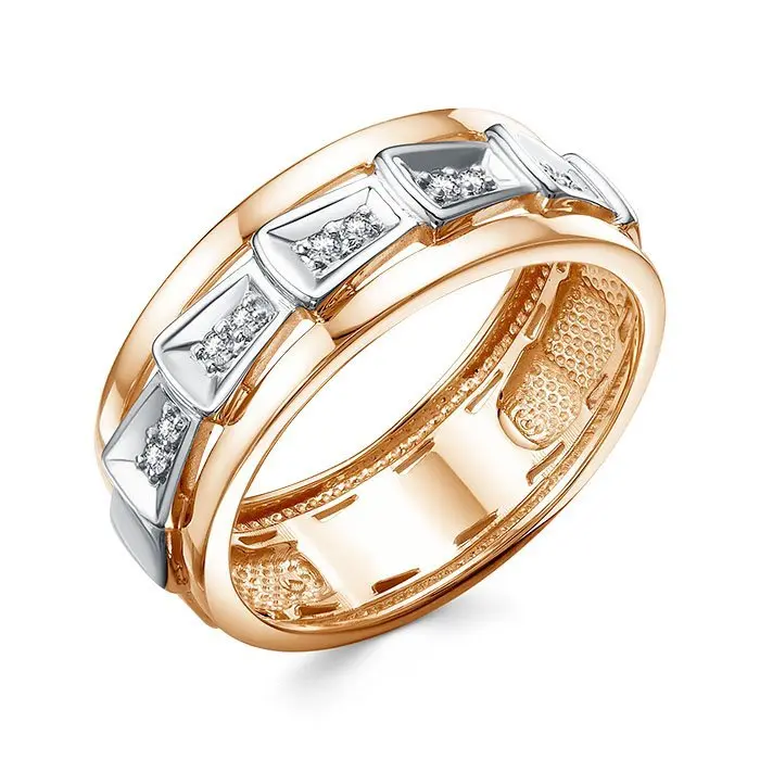 Кольцо декоративное из комбинированного золота