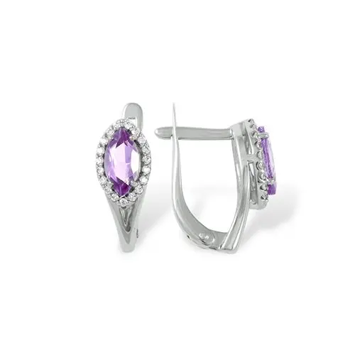 Серьги с английским замком из серебра