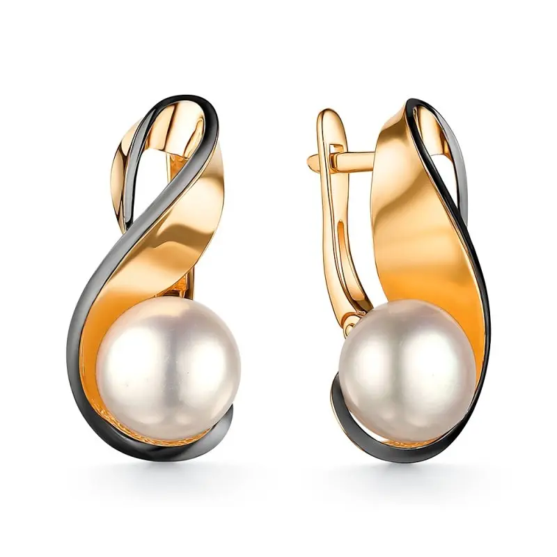 Серьги с английским замком из красного золота