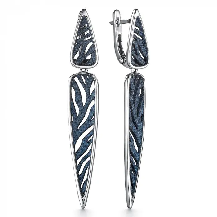 Серьги подвесные из серебра