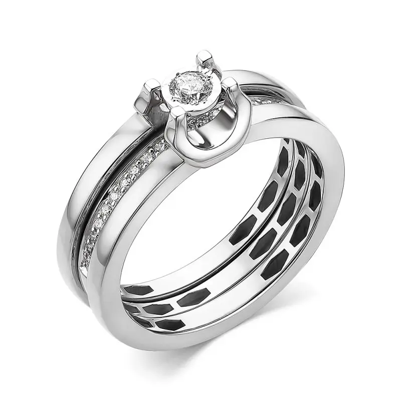 Кольцо декоративное из белого золота