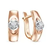 Серьги с английским замком из комбинированного золота