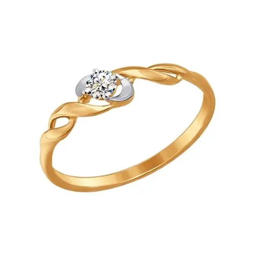 Кольцо декоративное из комбинированного золота вид 1