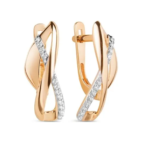 Серьги с английским замком из красного золота