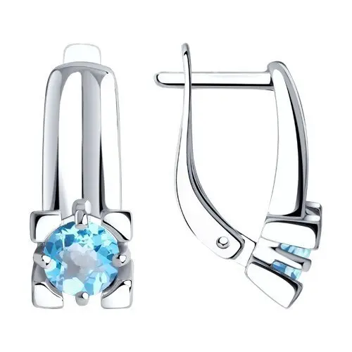 Серьги с английским замком из серебра