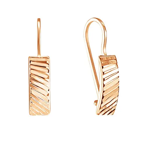 Серьги петельки из красного золота
