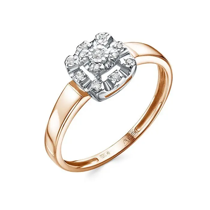 Кольцо декоративное из комбинированного золота