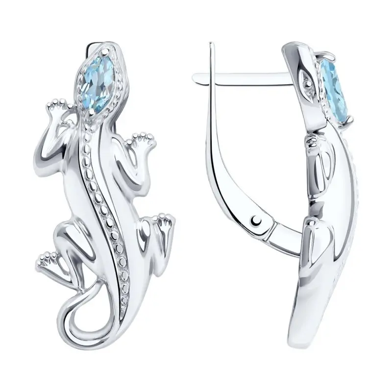 Серьги с английским замком из серебра