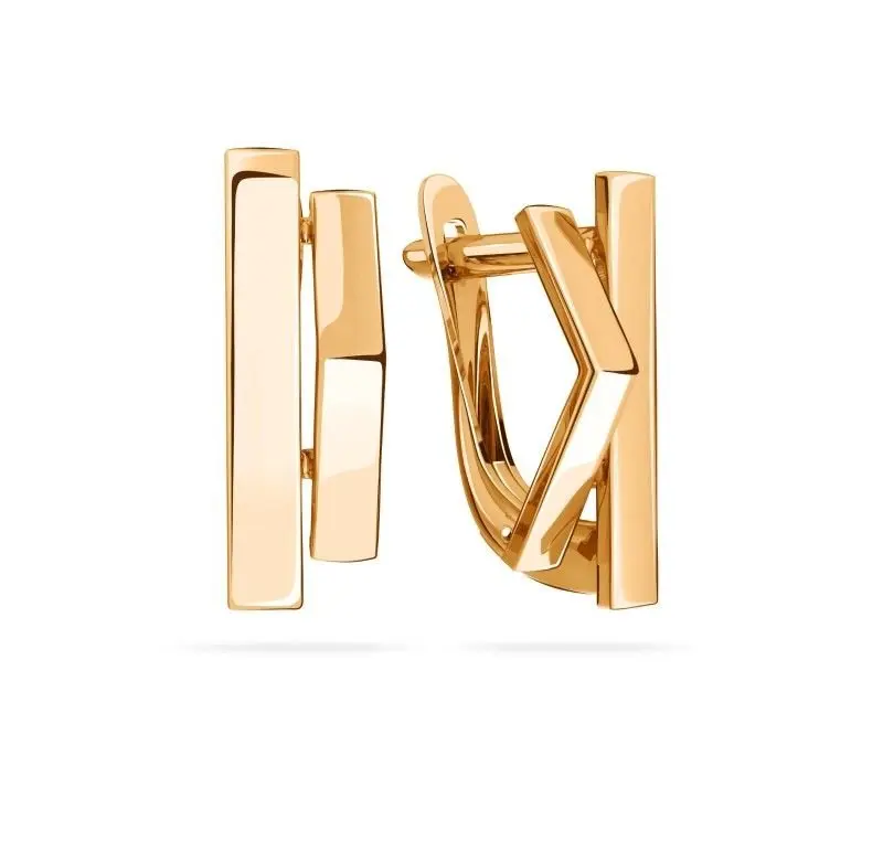 Серьги с английским замком из красного золота