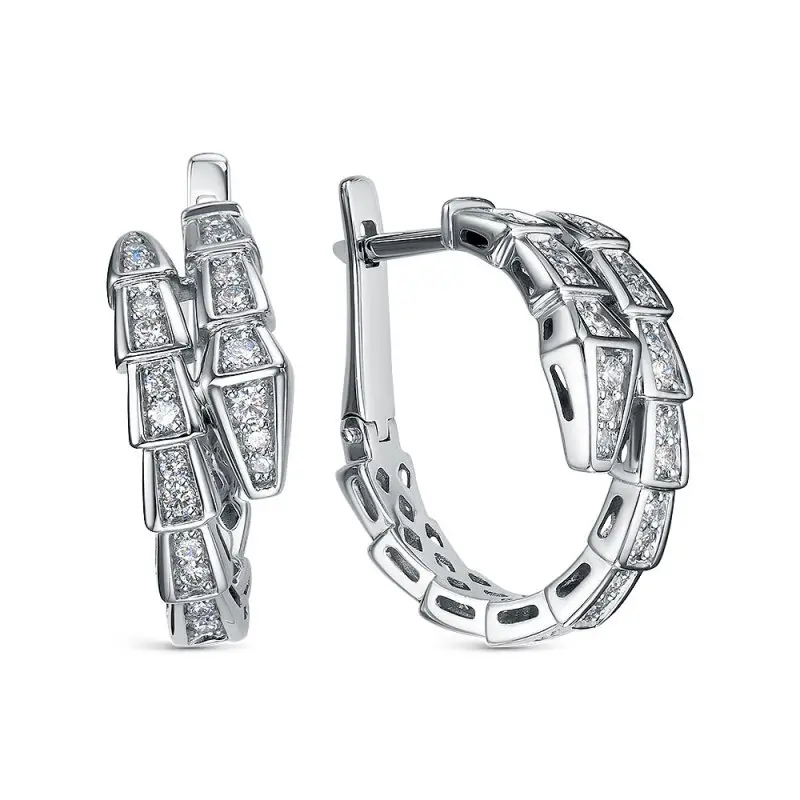 Серьги с английским замком из белого золота