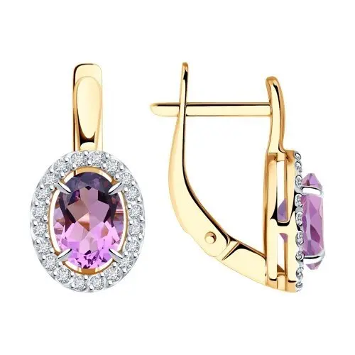 Серьги с английским замком из красного золота