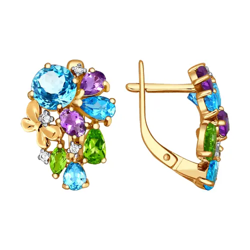 Серьги с английским замком из красного золота