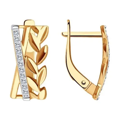 Серьги с английским замком из красного золота