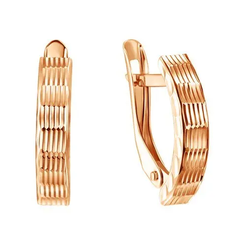 Серьги с английским замком из красного золота