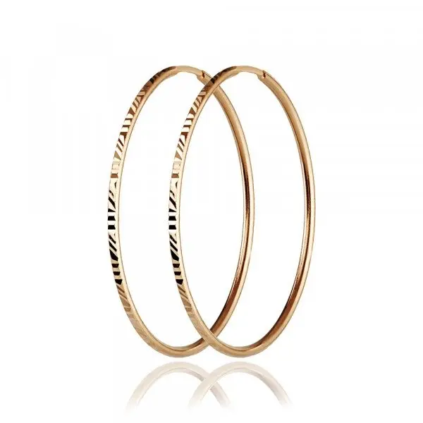 Серьги конго из красного золота