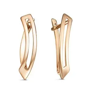 Серьги с английским замком из красного золота