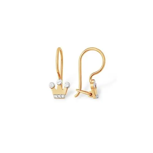 Серьги детские из красного золота