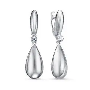 Серьги подвесные из серебра вид 1