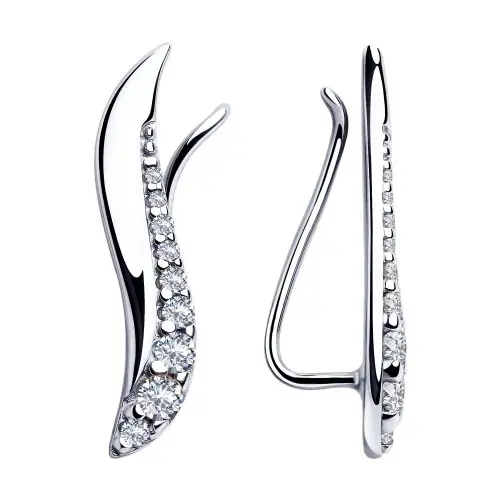 Серьги зажимы из серебра